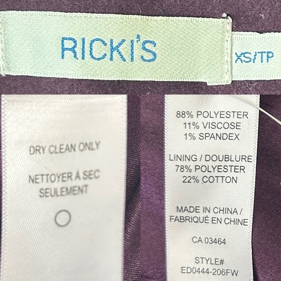 Ricki’s Women's Double-Breasted Wrap Coat Belted Purple Size XS - Picture 12 of 15